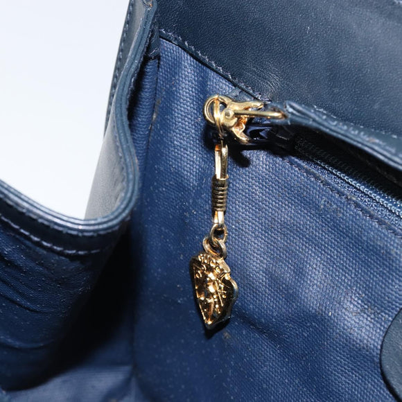 GUCCI Micro GG Supreme Shoulder Bag PVC Navy Gold 004 113 0364 Auth 152086