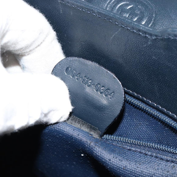 GUCCI Micro GG Supreme Shoulder Bag PVC Navy Gold 004 113 0364 Auth 152086