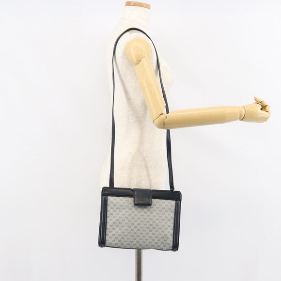 GUCCI Micro GG Supreme Shoulder Bag PVC Navy Gold 004 113 0364 Auth 152086