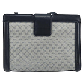 GUCCI Micro GG Supreme Shoulder Bag PVC Navy Gold 004 113 0364 Auth 152086 - 0