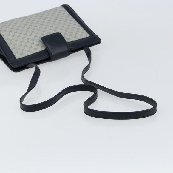 GUCCI Micro GG Supreme Shoulder Bag PVC Navy Gold 004 113 0364 Auth 152086