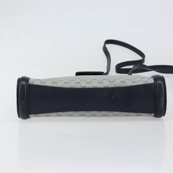 GUCCI Micro GG Supreme Shoulder Bag PVC Navy Gold 004 113 0364 Auth 152086