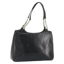 BALLY Hand Bag Leather Black Silver Auth 152095-1