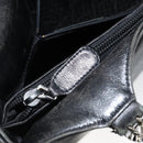 BALLY Hand Bag Leather Black Silver Auth 152095-21