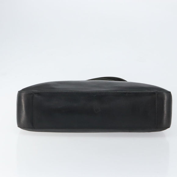 BALLY Hand Bag Leather Black Silver Auth 152095