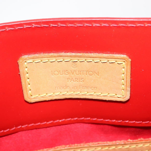 LOUIS VUITTON Monogram Vernis Reade MM Hand Bag Red Rouge M91086 LV Auth 152096