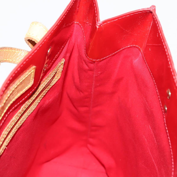 LOUIS VUITTON Monogram Vernis Reade MM Hand Bag Red Rouge M91086 LV Auth 152096