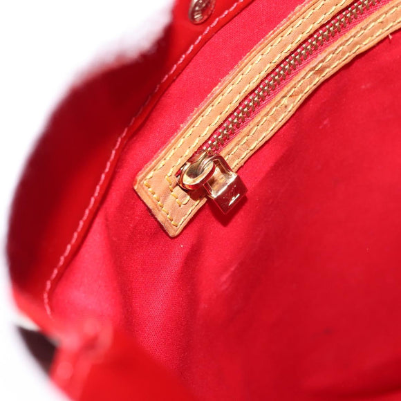 LOUIS VUITTON Monogram Vernis Reade MM Hand Bag Red Rouge M91086 LV Auth 152096