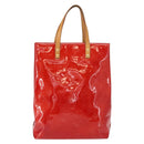 LOUIS VUITTON Monogram Vernis Reade MM Hand Bag Red Rouge M91086 LV Auth 152096-13