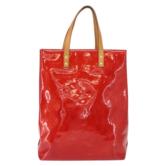 LOUIS VUITTON Monogram Vernis Reade MM Hand Bag Red Rouge M91086 LV Auth 152096