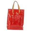 LOUIS VUITTON Monogram Vernis Reade MM Hand Bag Red Rouge M91086 LV Auth 152096-2