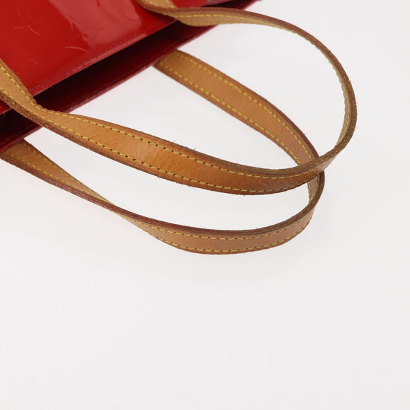 LOUIS VUITTON Monogram Vernis Reade MM Hand Bag Red Rouge M91086 LV Auth 152096