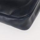 GUCCI Shoulder Bag Leather Navy Gold Auth 152101-9