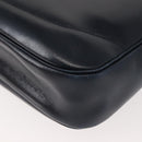 GUCCI Shoulder Bag Leather Navy Gold Auth 152101-16