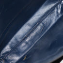 GUCCI Shoulder Bag Leather Navy Gold Auth 152101-10