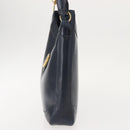 GUCCI Shoulder Bag Leather Navy Gold Auth 152101-3