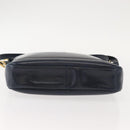 GUCCI Shoulder Bag Leather Navy Gold Auth 152101-5