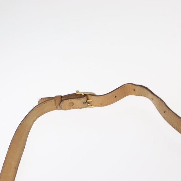 CELINE Macadam Canvas Shoulder Bag PVC Beige Gold Auth 152108