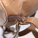 Salvatore Ferragamo Backpack Leather Beige Gold Auth 152109-9