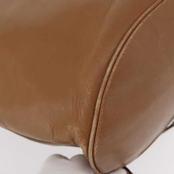 Salvatore Ferragamo Backpack Leather Beige Gold Auth 152109