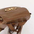 Salvatore Ferragamo Backpack Leather Beige Gold Auth 152109-6