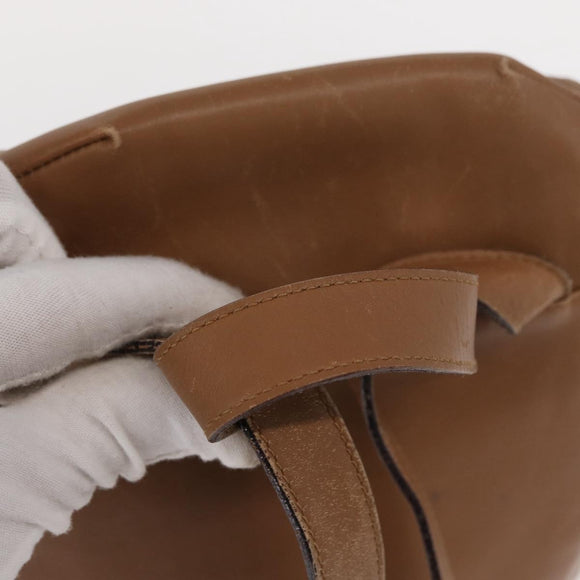 Salvatore Ferragamo Backpack Leather Beige Gold Auth 152109