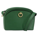CELINE Shoulder Bag Leather Green Gold Auth 152110-1