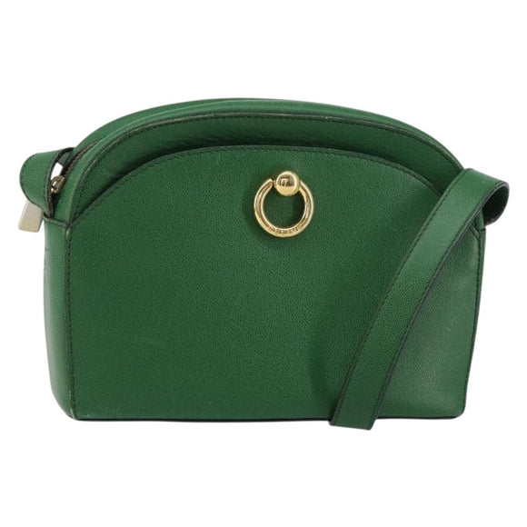 CELINE Shoulder Bag Leather Green Gold Auth 152110