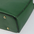 CELINE Shoulder Bag Leather Green Gold Auth 152110-9