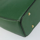 CELINE Shoulder Bag Leather Green Gold Auth 152110-14