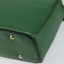 CELINE Shoulder Bag Leather Green Gold Auth 152110-15