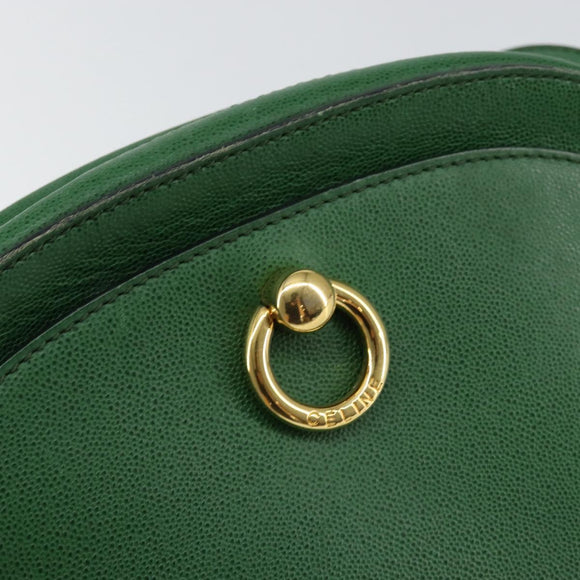 CELINE Shoulder Bag Leather Green Gold Auth 152110