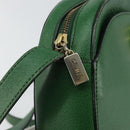 CELINE Shoulder Bag Leather Green Gold Auth 152110-18