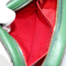 CELINE Shoulder Bag Leather Green Gold Auth 152110-23