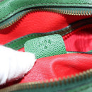 CELINE Shoulder Bag Leather Green Gold Auth 152110-11