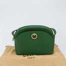 CELINE Shoulder Bag Leather Green Gold Auth 152110-12