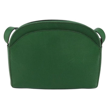 CELINE Shoulder Bag Leather Green Gold Auth 152110 - 0