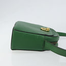 CELINE Shoulder Bag Leather Green Gold Auth 152110-3