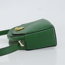 CELINE Shoulder Bag Leather Green Gold Auth 152110-4