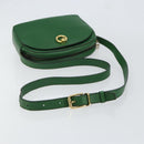 CELINE Shoulder Bag Leather Green Gold Auth 152110-7