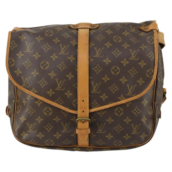 LOUIS VUITTON Monogram Saumur 35 Shoulder Bag M42254 LV Auth 152113