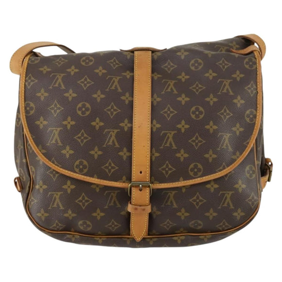 LOUIS VUITTON Monogram Saumur 35 Shoulder Bag M42254 LV Auth 152113