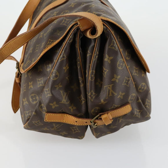 LOUIS VUITTON Monogram Saumur 35 Shoulder Bag M42254 LV Auth 152113