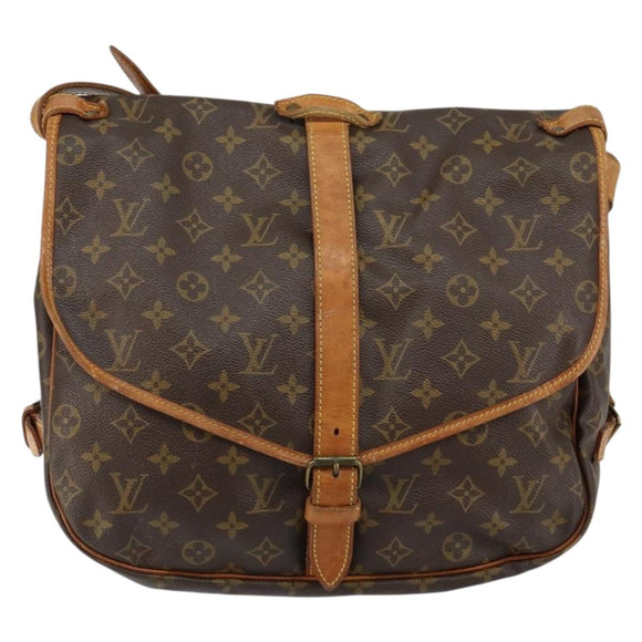 LOUIS VUITTON Monogram Saumur 35 Shoulder Bag M42254 LV Auth 152126