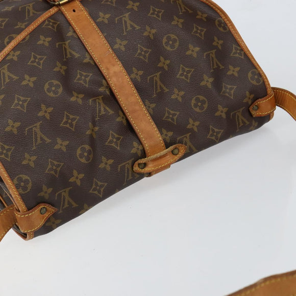LOUIS VUITTON Monogram Saumur 35 Shoulder Bag M42254 LV Auth 152126