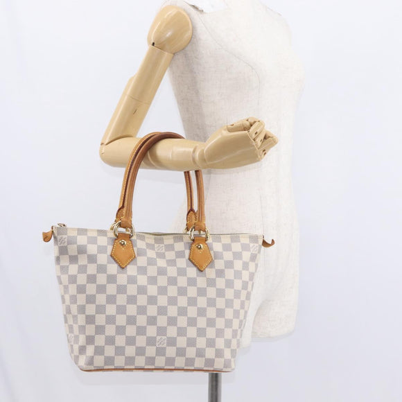 LOUIS VUITTON Damier Azur Saleya PM Tote Bag N51186 LV Auth 152128