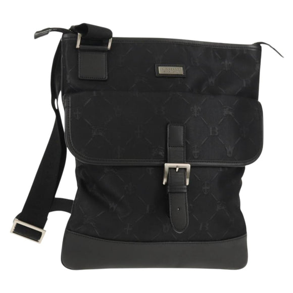 BURBERRY Black label Shoulder Bag Canvas Black Auth 152131