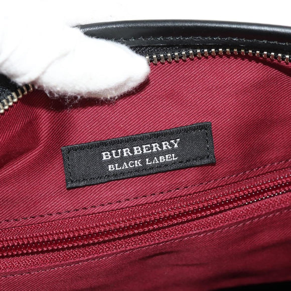 BURBERRY Black label Shoulder Bag Canvas Black Auth 152131