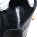 Salvatore Ferragamo Chain Gancini Shoulder Bag Leather Black Gold Auth 152138-11