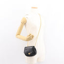 Salvatore Ferragamo Chain Gancini Shoulder Bag Leather Black Gold Auth 152138-20